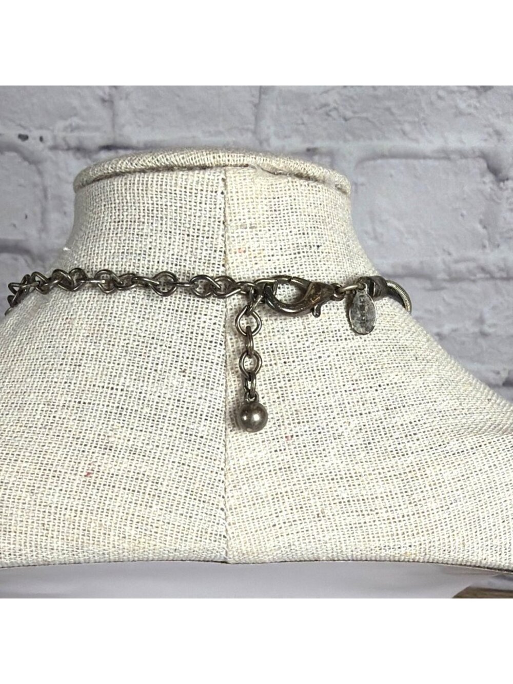 VTG Chicos Brutalist Metal Adjustable 3 Cord Necklace Gold Silver Boho Pendant - Picture 4 of 13